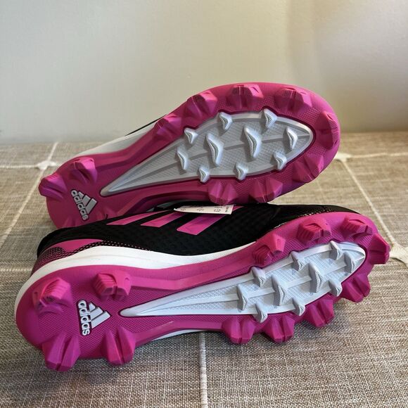 Adidas Girls Baseball Cleats Pure Hustle 2 Black Pink NWT Sz 3.5 - Picture 6 of 8